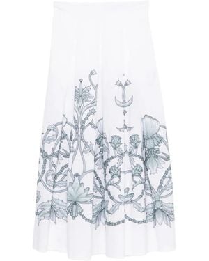 Eleventy Patterned Skirt - White