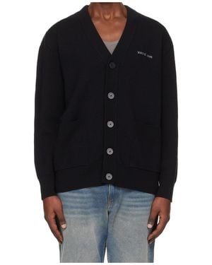 Marine Serre V-Neck Knitted Cardigan - Black