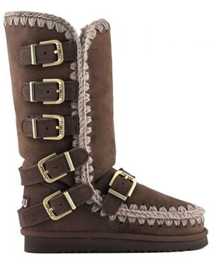Mou Eskimo Buckle Strap Boots - Brown