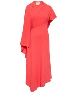 ROKSANDA Pascale Cape-Detail Crepe Maxi Dress - Red