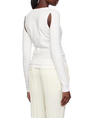 Helmut Lang Cut-Out Fine-Knit Jumper - White