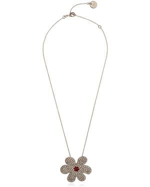 Marni Floral Embellished Chained Necklace - White