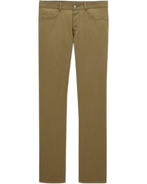 Saint Laurent Relaxed Slim Mid-Rise Trousers - Green