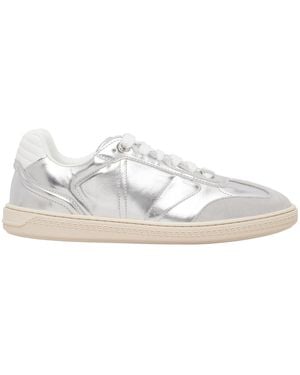 Versace Panelled Metallic Trainers - White