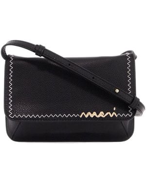 Marni Logo-Embroidered Straped Mini Bag - Black
