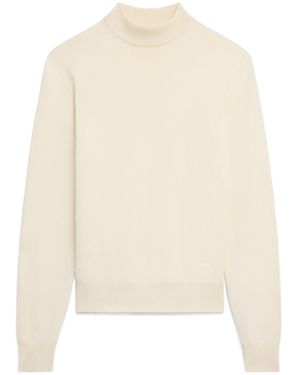 Celine Triomphe High Collar Jumper - White