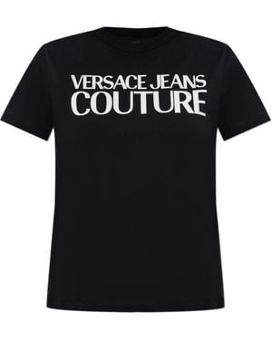 Versace Jeans Couture Couture Logo Print Top - Black