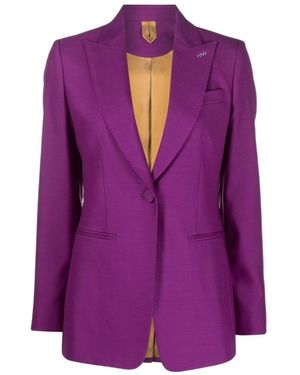 Max Mara Single-Breasted Blazer - Purple