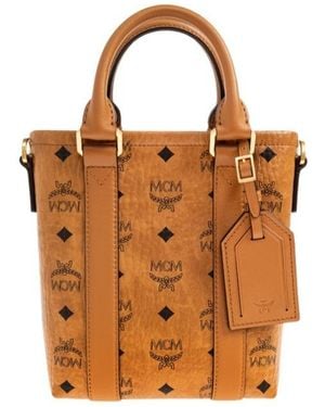 MCM Aren Mini Monogram Tote Bag - Brown