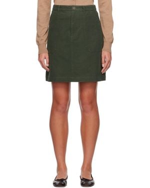 A.P.C. Mini Button Skirt - Green