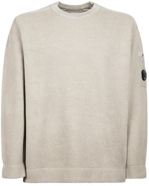 C.P. Company Long-Sleeved Crewneck Jumper - White