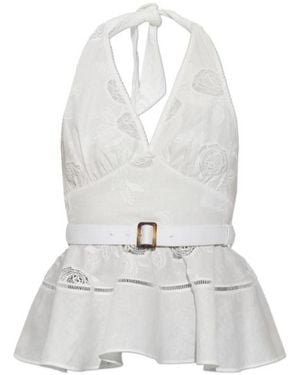 Self-Portrait Ruffled Top - White