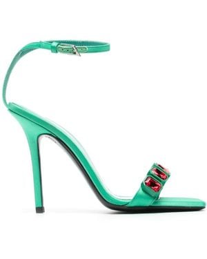 The Attico Logo High-Heel Sandals - Green