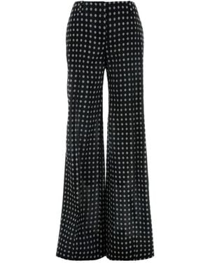 Ermanno Scervino Polka-Dot Wide-Leg Pants - Black