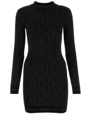 Palm Angels Monogram Jacquard Mini Dress - Black