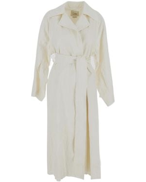 Quira Belted Long-Sleeved Coat - White
