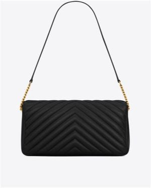 Saint Laurent Nappa Letaher Kate 99 Shoulder Bag in Black | Lyst