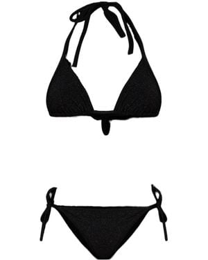 Balmain Side Tied Two Piece Swimsuit - Black