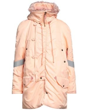MM6 by Maison Margiela Hooded Parka With Faux Fur Trim - Pink
