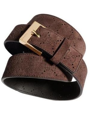 Gucci Squared Buckle Belt - Brown