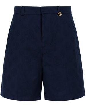 CASABLANCA Letter-Patterned Shorts - Blue
