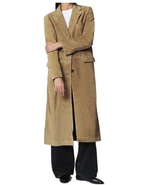 Arma Alissa Single-Breasted Suede Coat - Natural