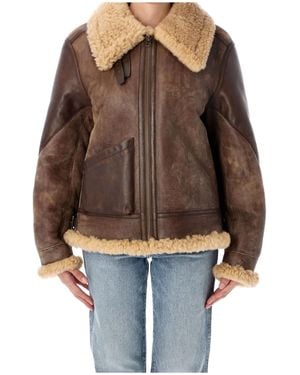 Ralph Lauren Shearling Aviator Jacket - Brown