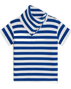 Celine High Neck Top - Blue