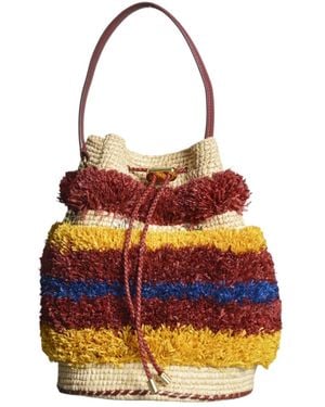 Rabanne Rabanne Fringed Stripe Bucket Bag - Multicolor