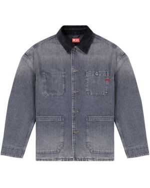 DIESEL D-Stack-U-L Utility Style Denim Jacket - Blue