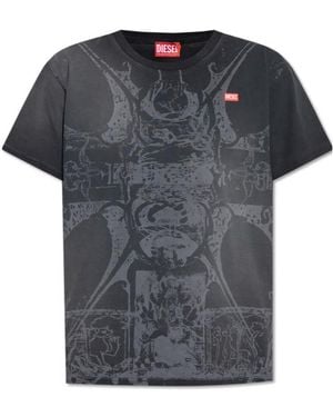 DIESEL T-Marey-R2 Graphic-Print T-Shirt - Gray