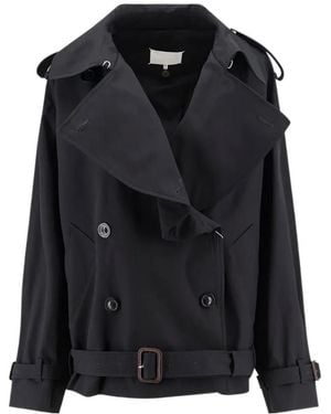 Maison Margiela Double-Breasted Cropped Caban - Black