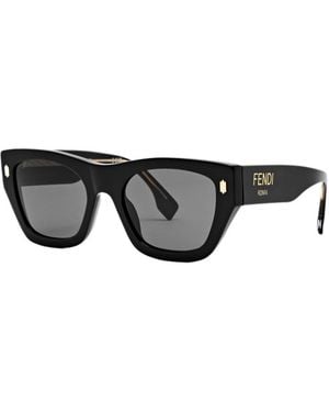 Fendi Roma Rectangle-Frame Sunglasses - Black