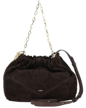 Ba&sh Chain Strap Suede Shoulder Bag - Black