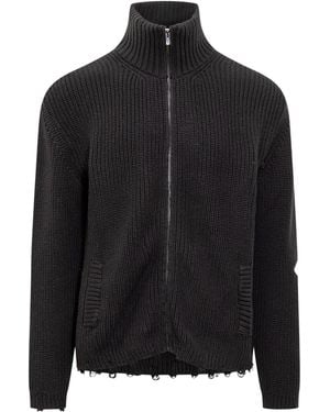 A PAPER KID Knitted Cardigan - Black