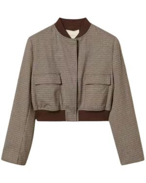 Twinset Houndstooth Casual Jacket - Brown