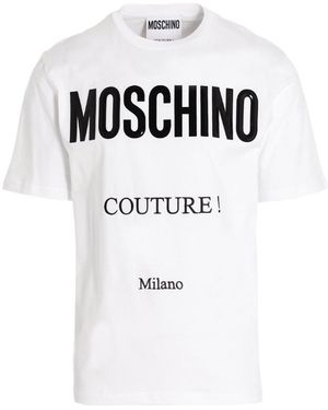 Moschino Logo-Print Organic Cotton T-Shirt - White