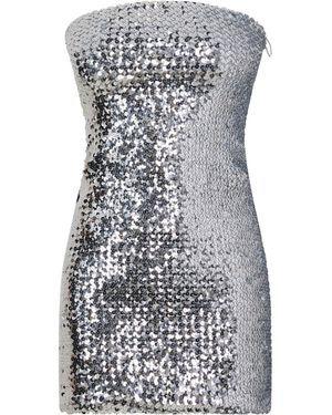 Gucci Sequined Strapless Mini Dress - Gray