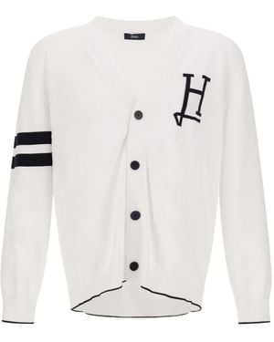 Herno Logo-Detail Cardigan - White