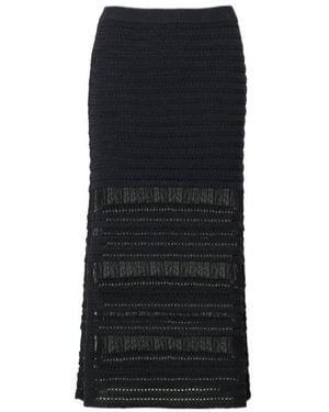 Rag & Bone Ribbed Midi Skirt - Black