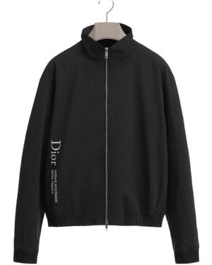 Dior Zipped Shirt With Montaigne Embroidery - Black