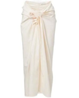 Magda Butrym Draped Cotton Maxi Skirt - White