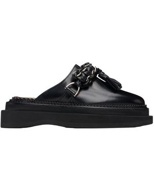 Toga Leather Slip-On Mules - Black
