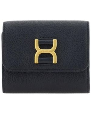 Chloé Logo-Buckle Leather Wallet - Blue