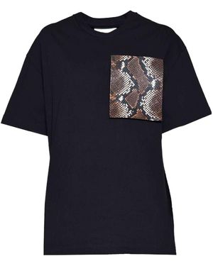 Jil Sander Snake Pocket Printed T-Shirt - Blue