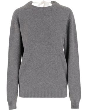 Carven Tie-Back Knitted Jumper - Grey
