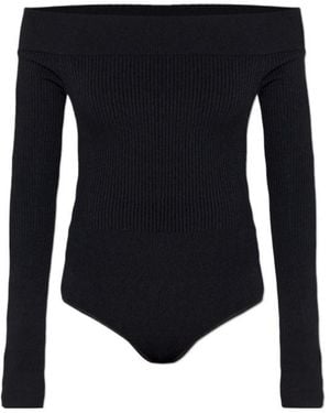 Alaïa Off-Should Body Sculpting Top - Blue