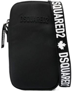 DSquared² Logo-Plaque Zipped Shoulder Bag - Black