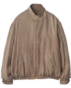 Ssstein Padded Vintage Bomber Jacket - Brown