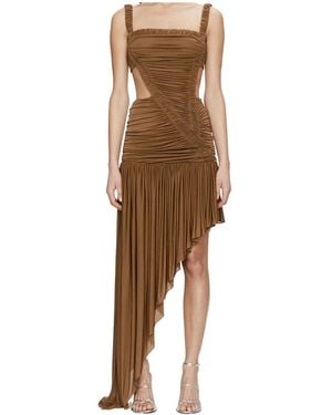 Christopher Esber Orion Swept Ruched Skirt - Brown